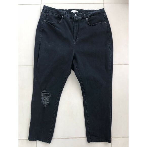 Good American Good Legs Denim Jeans High Waist Crop - Picture 1 of 11